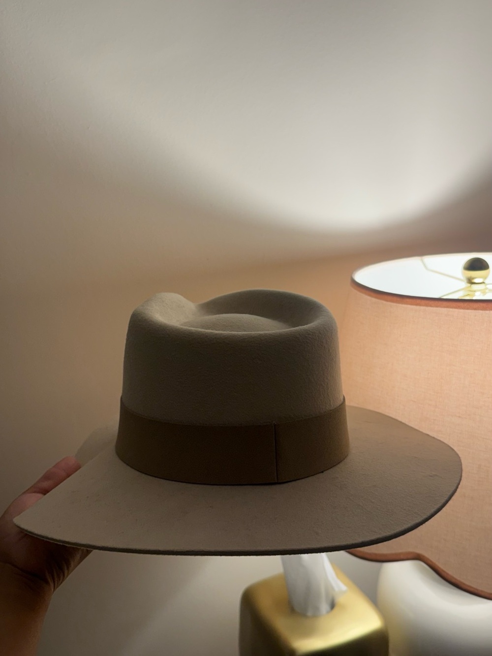 Teressa X Curateur - Women's Cream Felt Fedora With Tan Ribbon — image 3 of 6